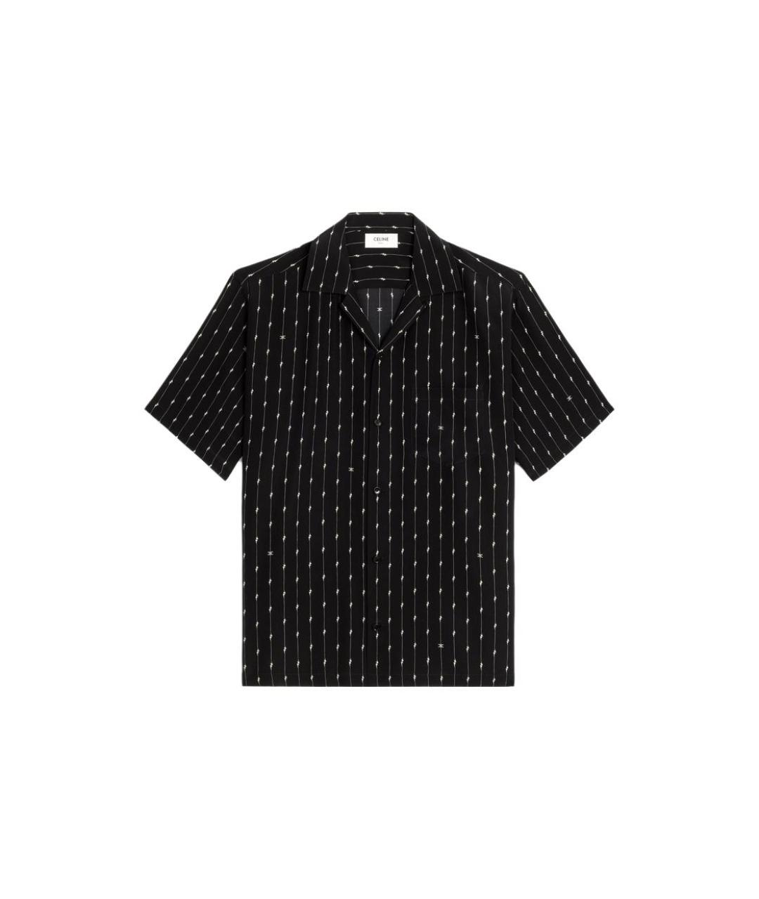 CELINE Черная шелковая классическая рубашка, фото 1