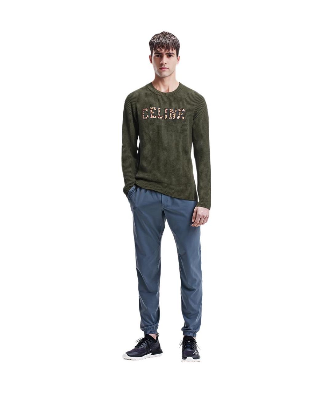 CELINE Зеленый шерстяной джемпер / свитер, фото 7