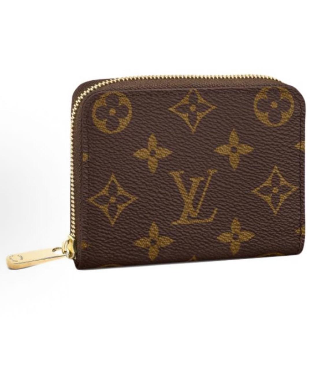 LOUIS VUITTON Коричневый кожаный кошелек, фото 4