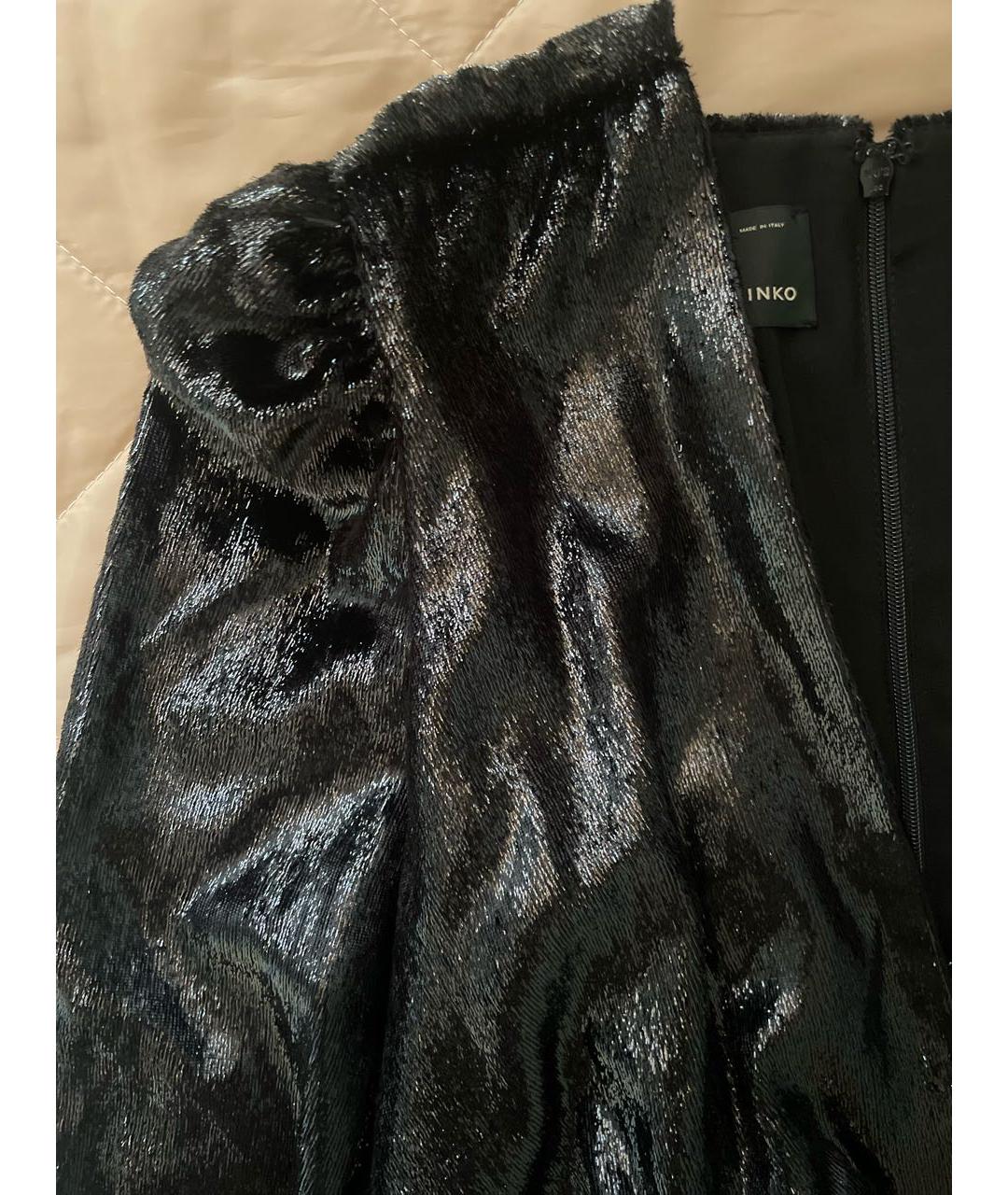 PINKO Черное полиэстеровое вечернее платье, фото 3