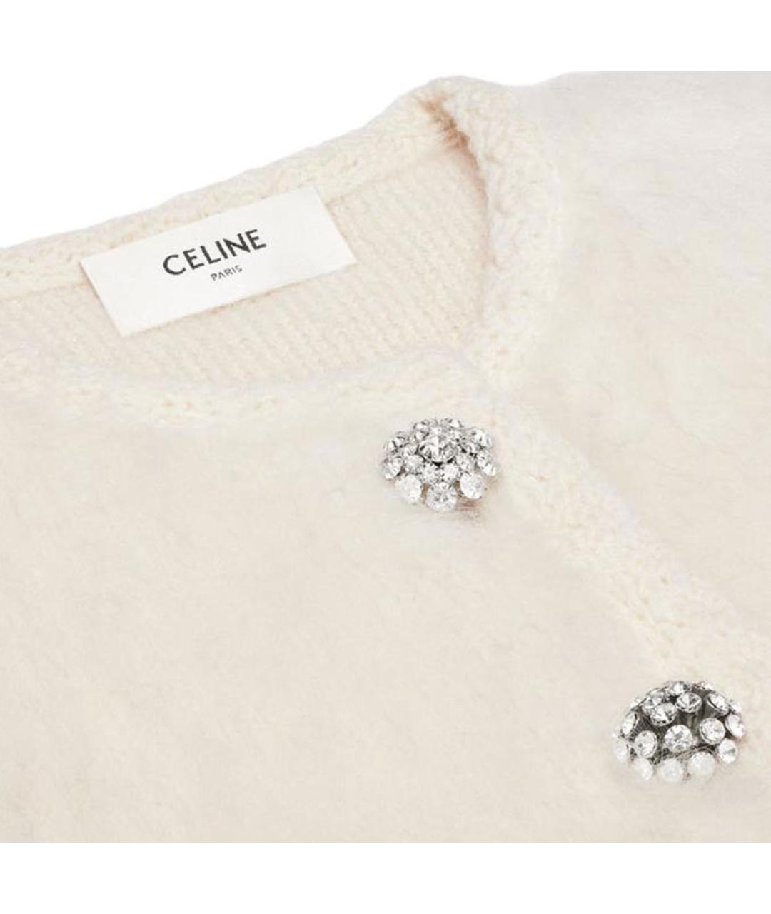 CELINE Белый шерстяной кардиган, фото 2