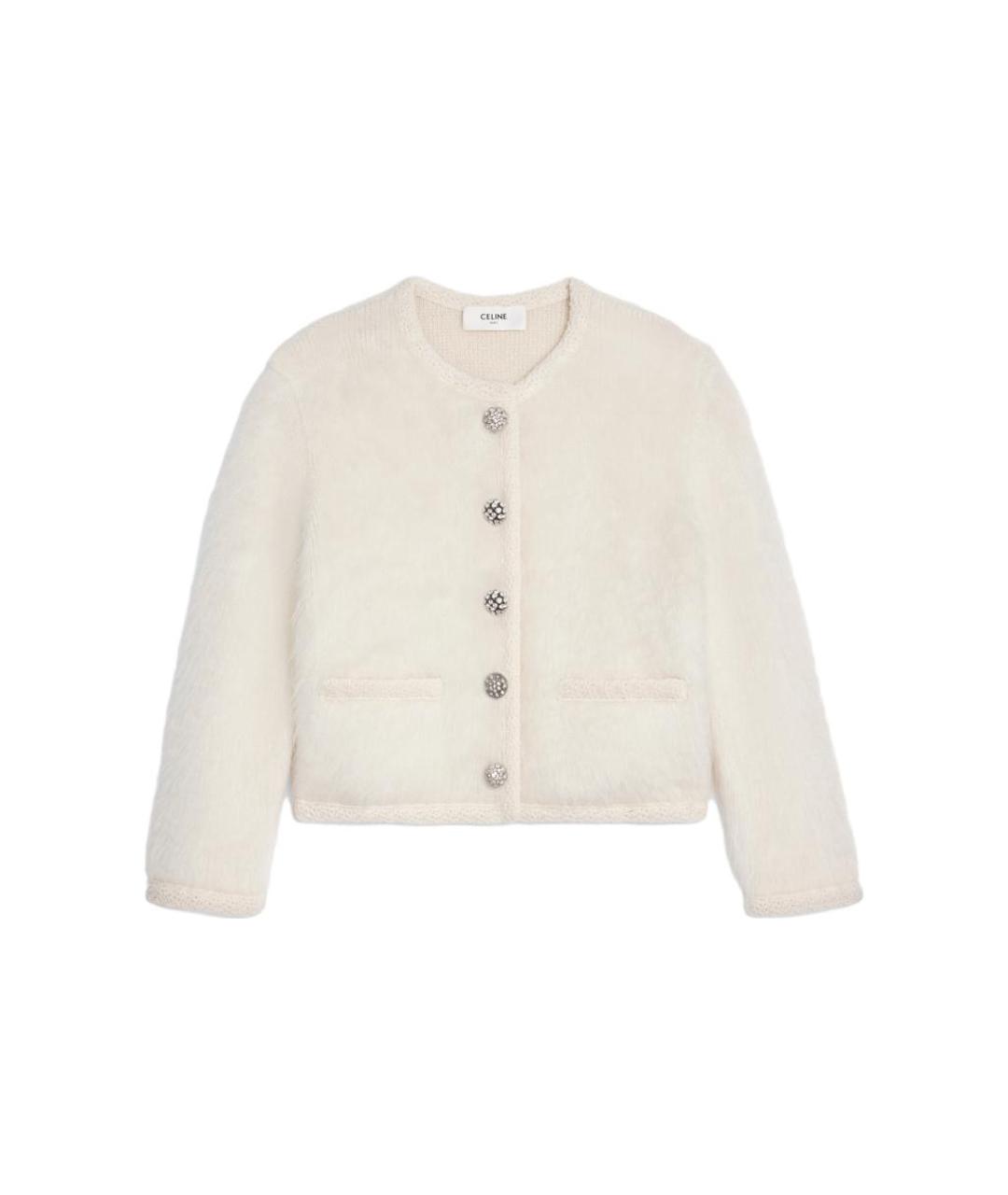 CELINE Белый шерстяной кардиган, фото 3