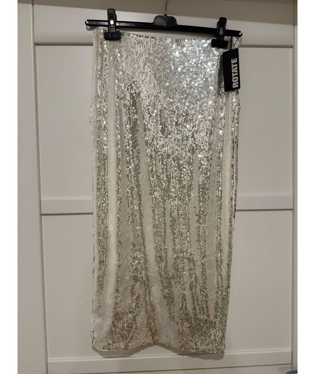 ROTATE Серебряная юбка миди, фото 5