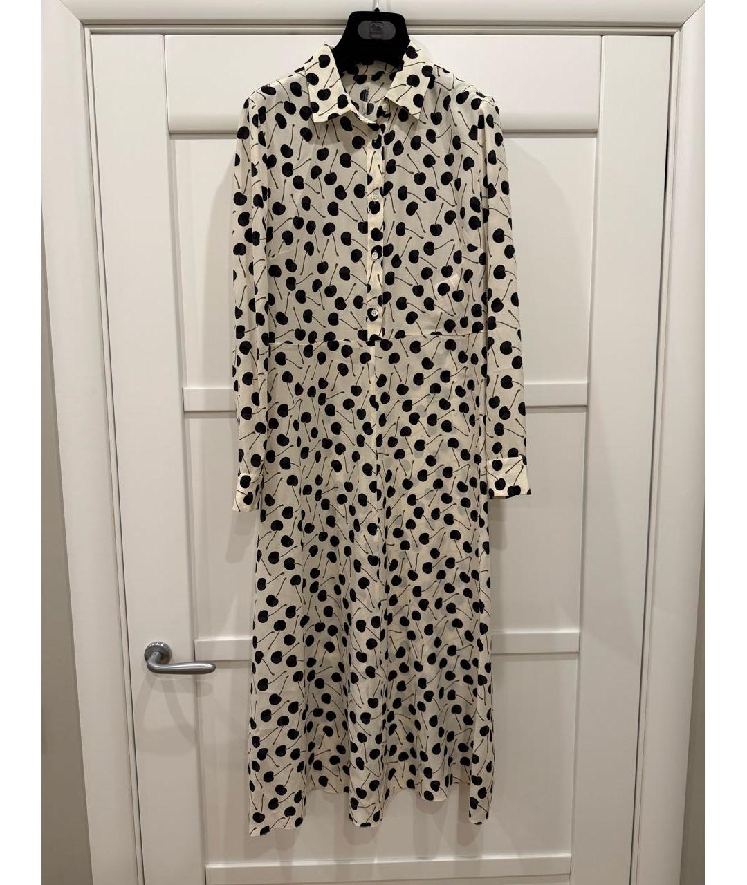 RED VALENTINO Бежевое шелковое повседневное платье, фото 7