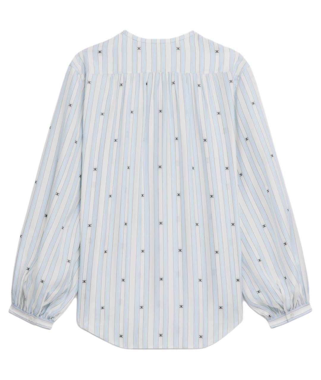 CELINE Голубая шелковая блузы, фото 2