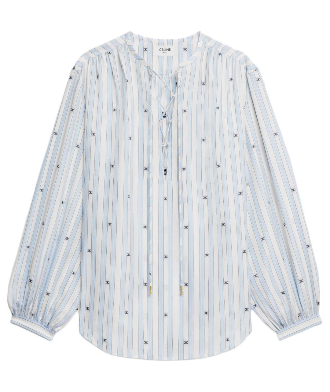 CELINE Голубая шелковая блузы, фото 1