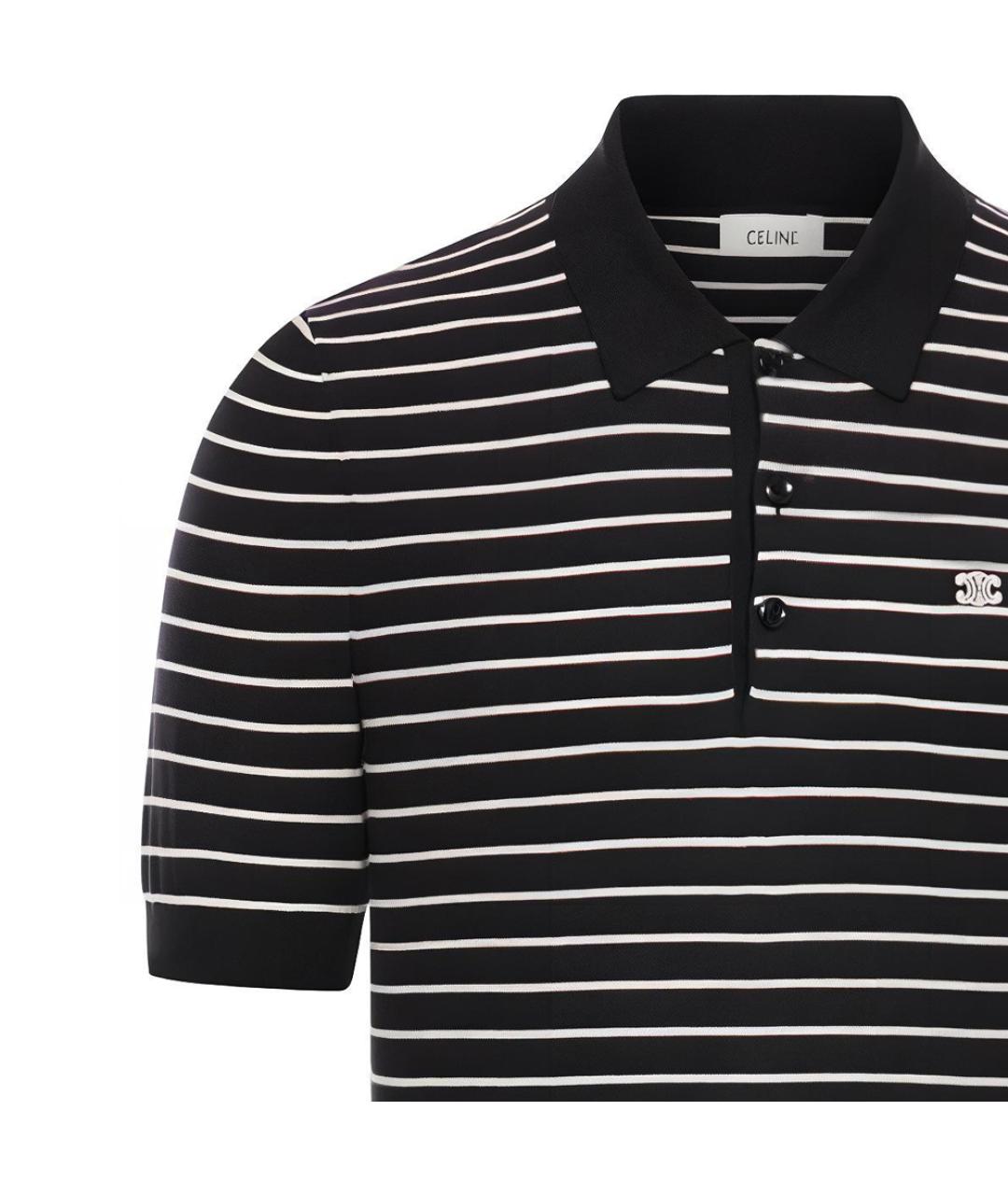 CELINE Черное поло с коротким рукавом, фото 2