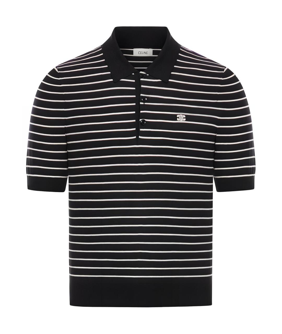 CELINE Черное поло с коротким рукавом, фото 1