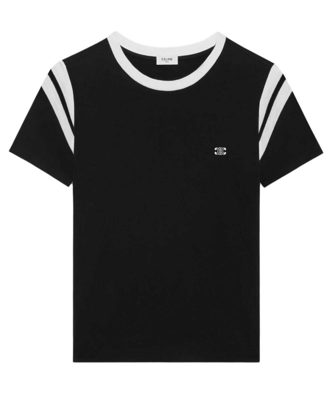CELINE Черная хлопковая футболка, фото 1