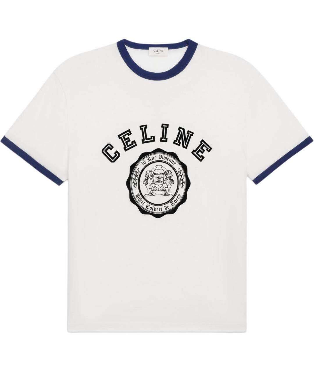 CELINE Белая хлопковая футболка, фото 1