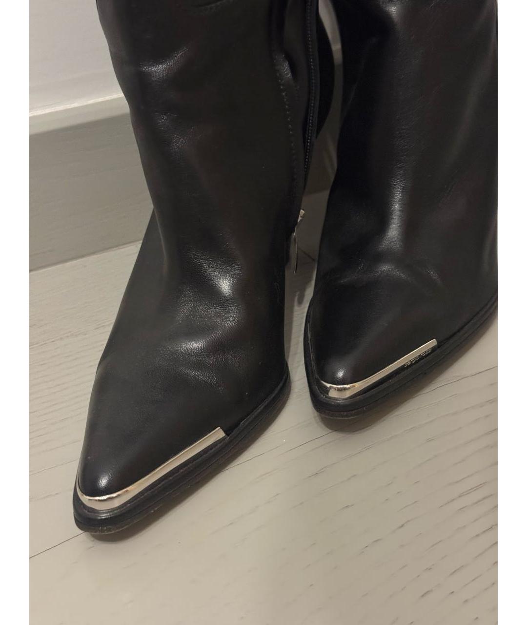 SERGIO ROSSI Черные кожаные сапоги, фото 3