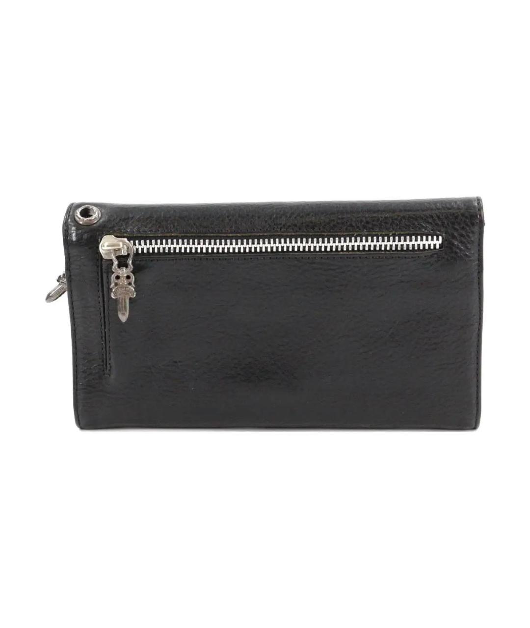 CHROME HEARTS Черный кожаный кошелек, фото 2