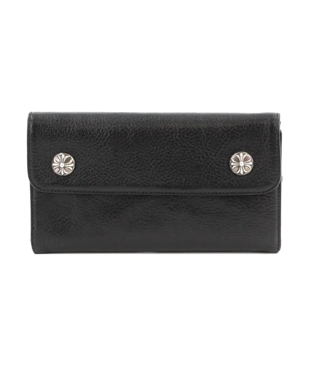 CHROME HEARTS Черный кожаный кошелек, фото 1
