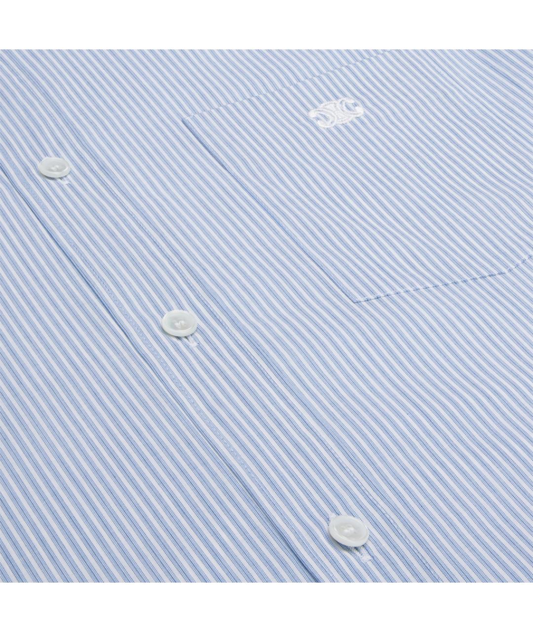 CELINE Голубая хлопковая кэжуал рубашка, фото 3