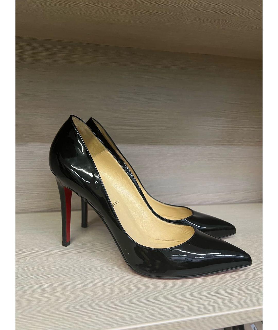 CHRISTIAN LOUBOUTIN Черные кожаные туфли, фото 4