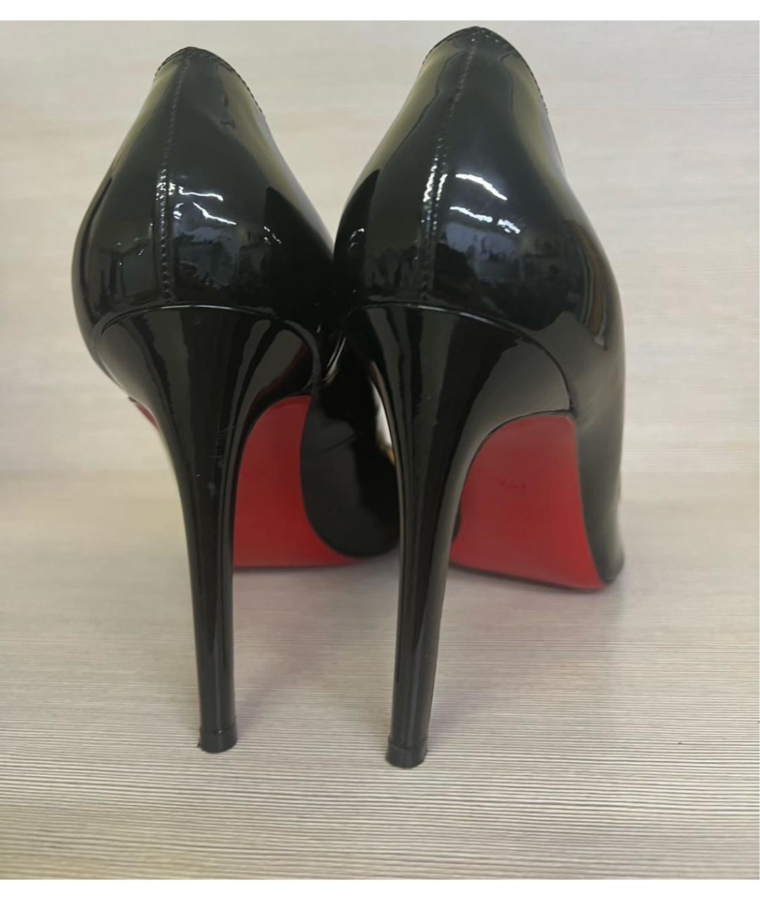 CHRISTIAN LOUBOUTIN Черные кожаные туфли, фото 3