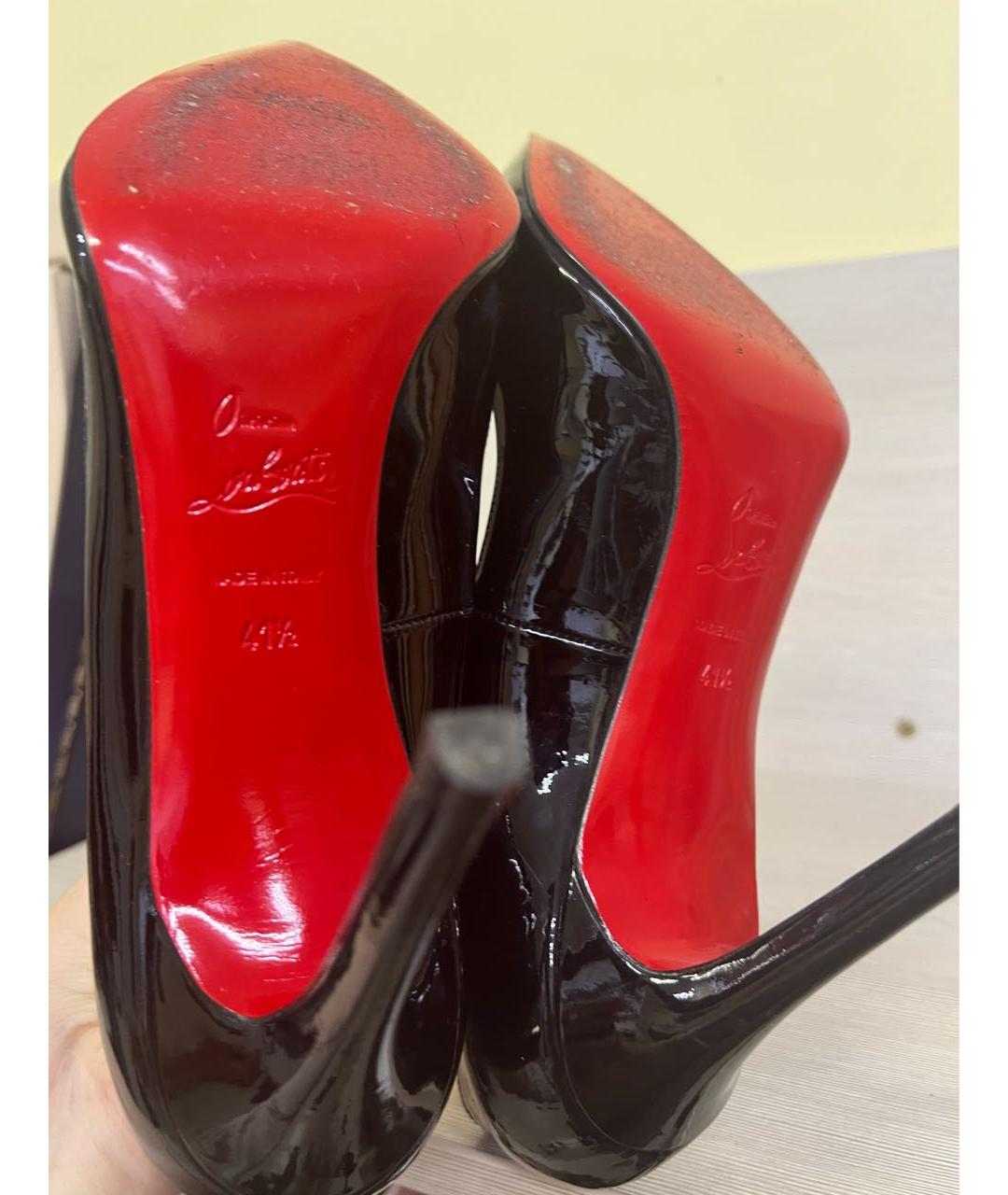 CHRISTIAN LOUBOUTIN Черные кожаные туфли, фото 5