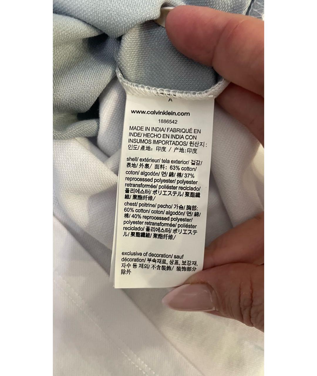 CALVIN KLEIN Мульти хлопко-полиэстеровое поло с коротким рукавом, фото 8