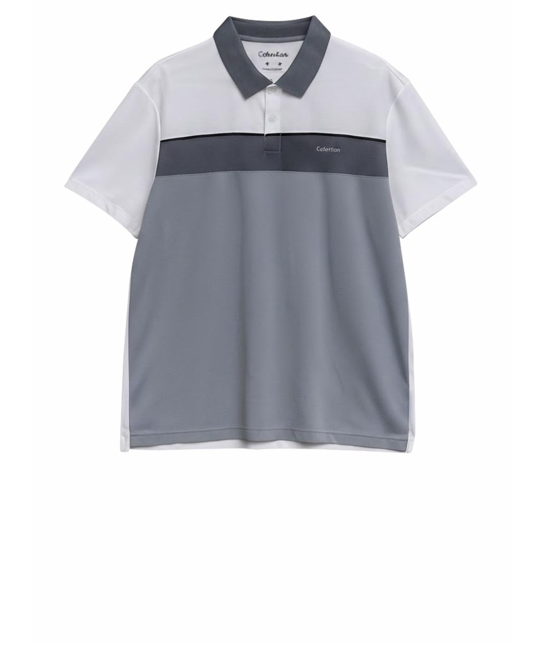 CALVIN KLEIN Мульти хлопко-полиэстеровое поло с коротким рукавом, фото 1