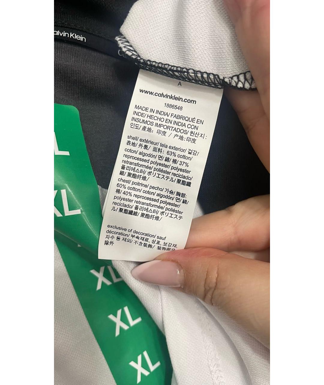 CALVIN KLEIN Черное хлопковое поло с коротким рукавом, фото 6