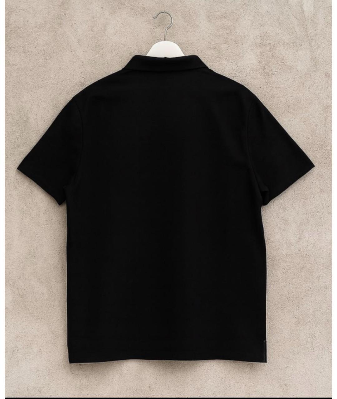 CALVIN KLEIN Черное хлопковое поло с коротким рукавом, фото 2