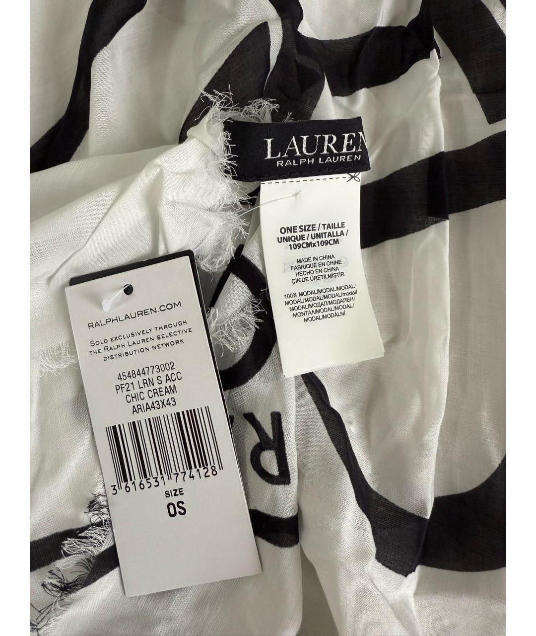 RALPH LAUREN Белый шарф, фото 2
