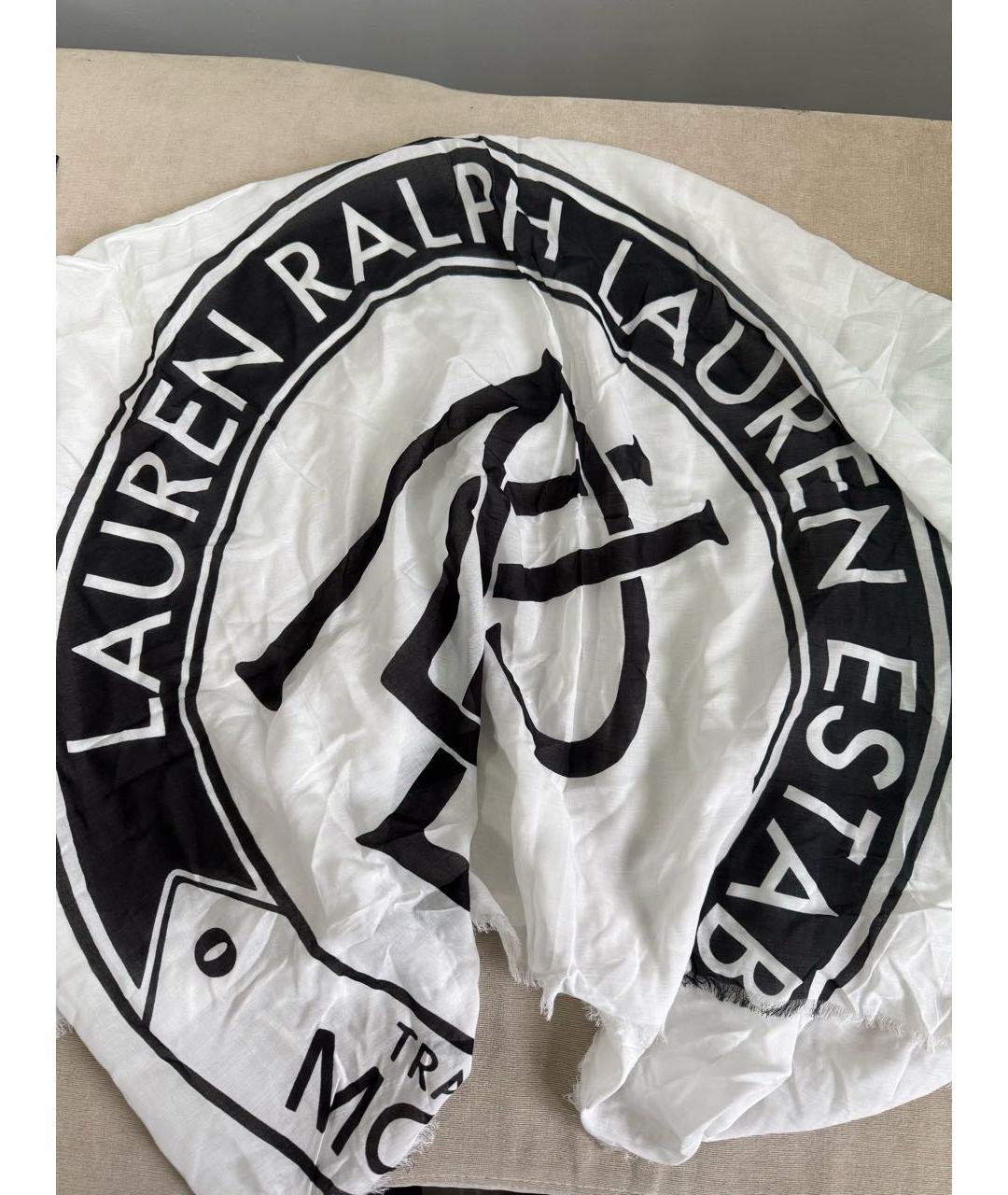 RALPH LAUREN Белый шарф, фото 3