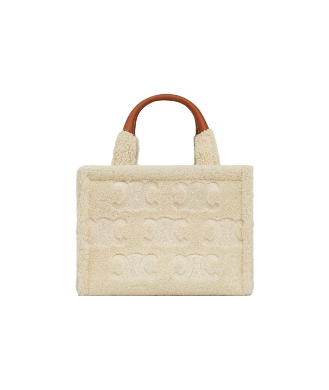 CELINE Бежевая шерстяная сумка через плечо, фото 1