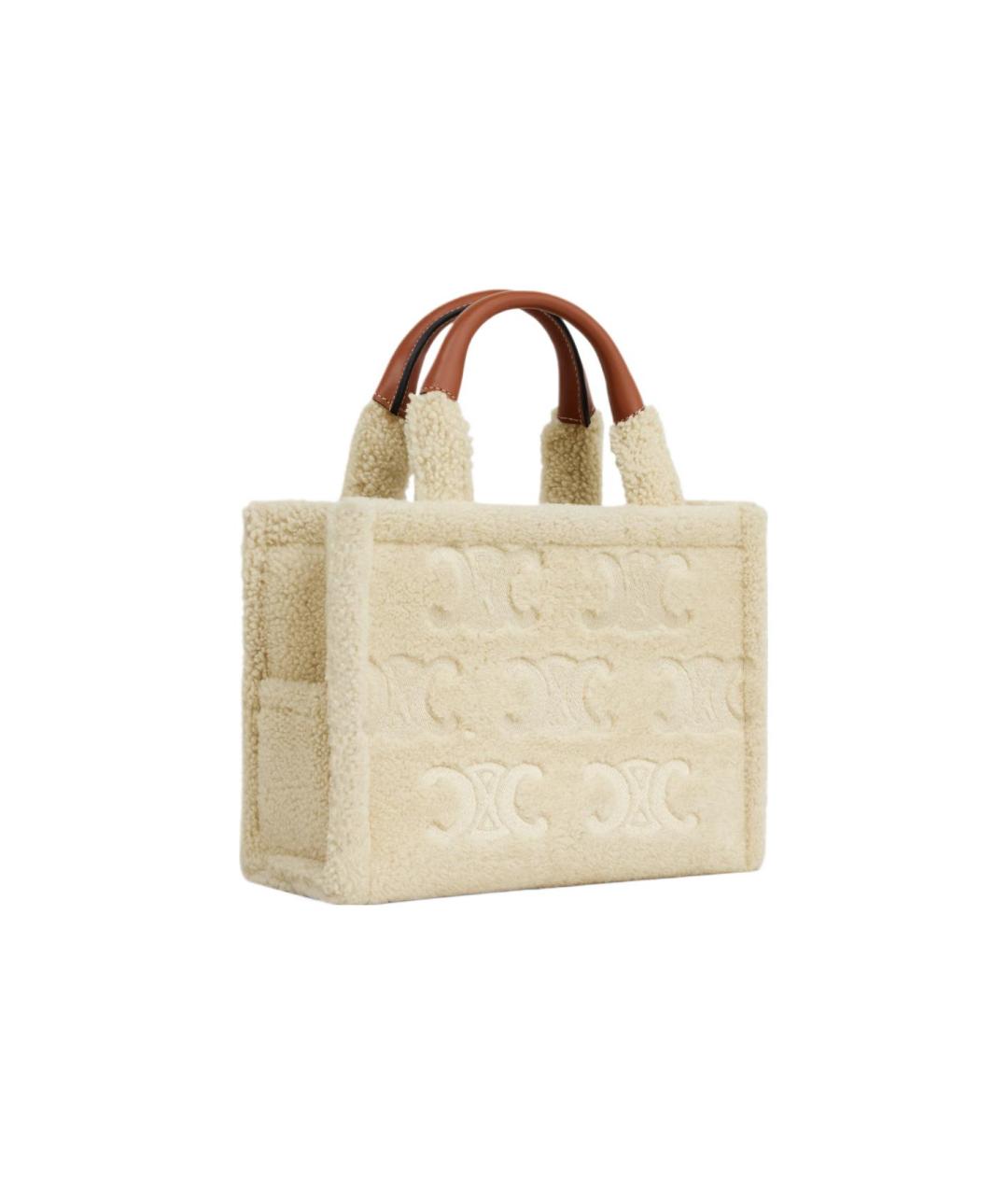 CELINE Бежевая шерстяная сумка через плечо, фото 2