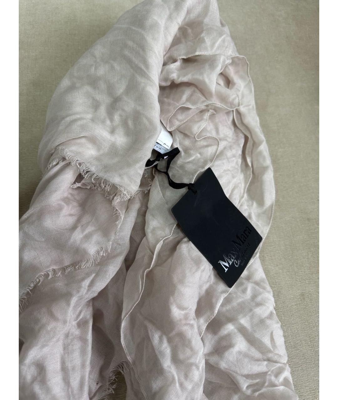 WEEKEND MAX MARA Бежевый шелковый шарф, фото 2