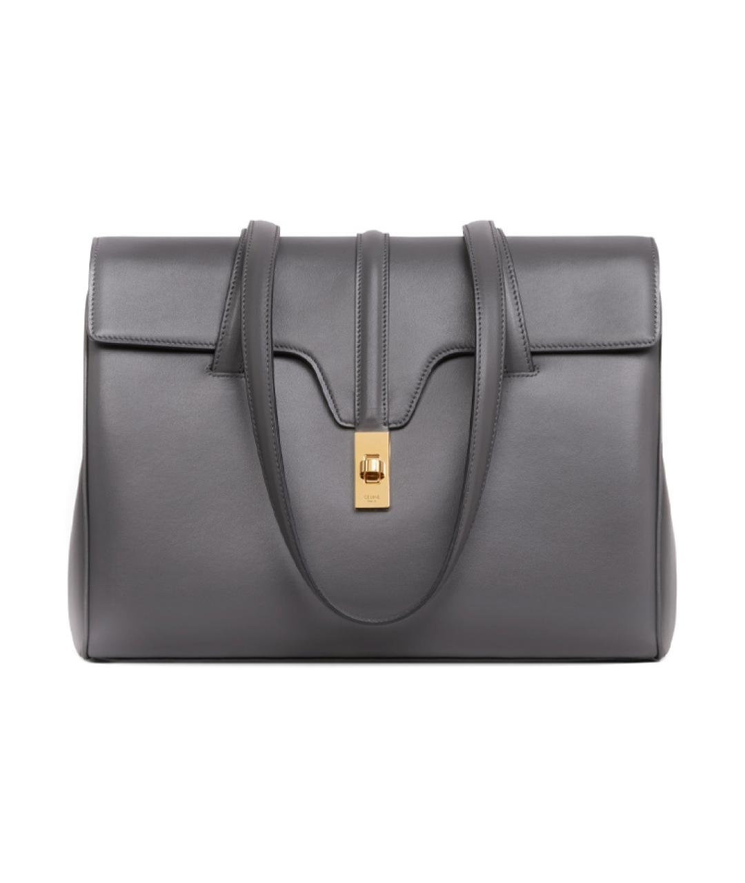 CELINE Антрацитовая кожаная сумка тоут, фото 1