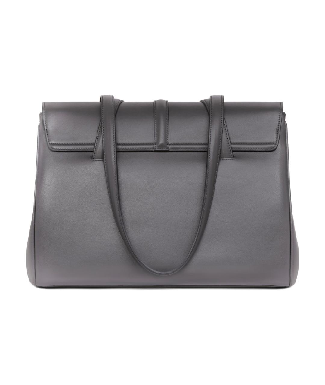 CELINE Антрацитовая кожаная сумка тоут, фото 3