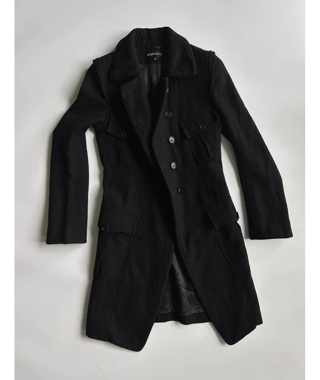 ANN DEMEULEMEESTER Черное хлопковое пальто, фото 4