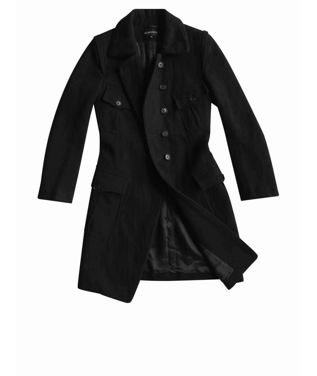 ANN DEMEULEMEESTER Черное хлопковое пальто, фото 1