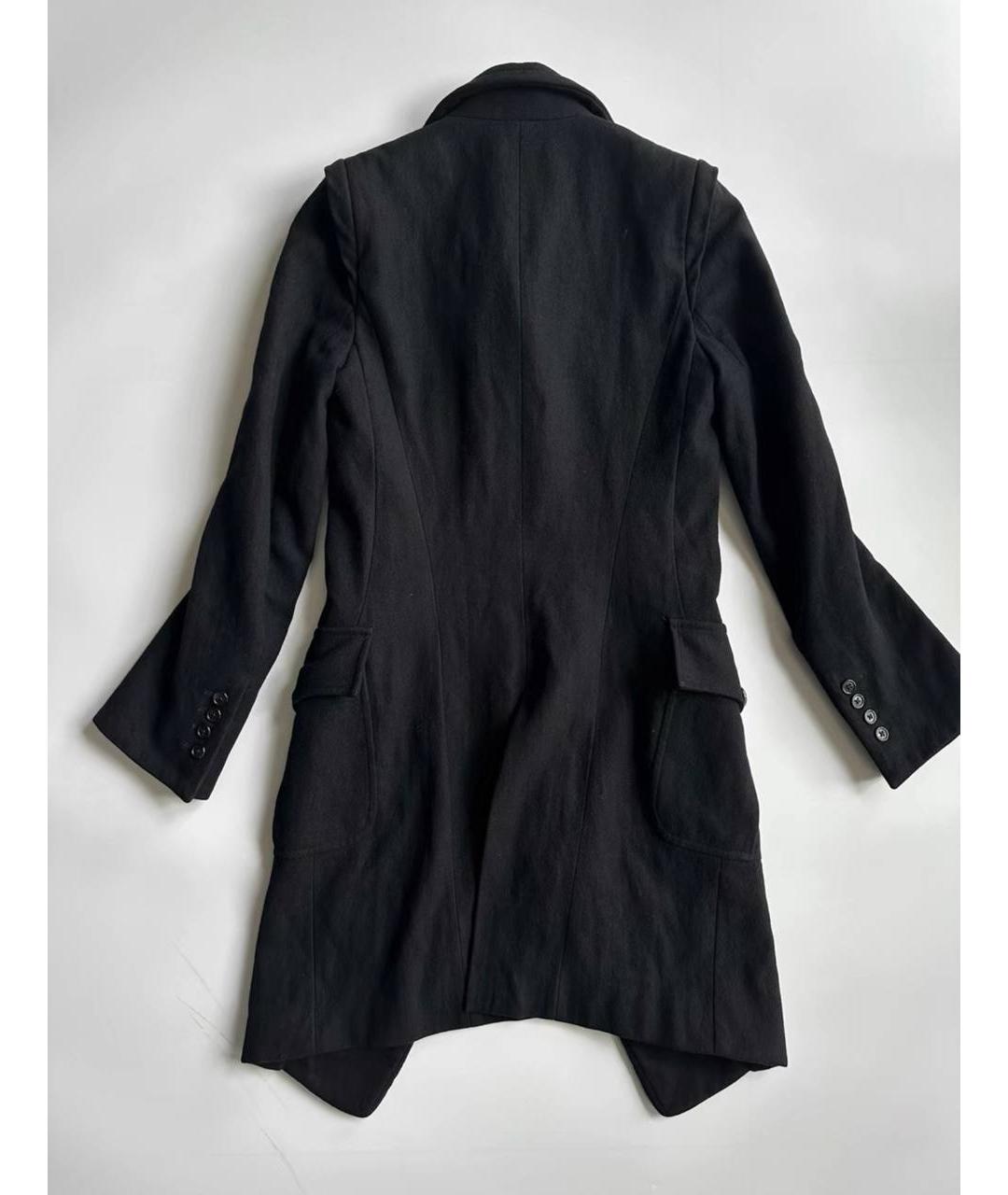 ANN DEMEULEMEESTER Черное хлопковое пальто, фото 3