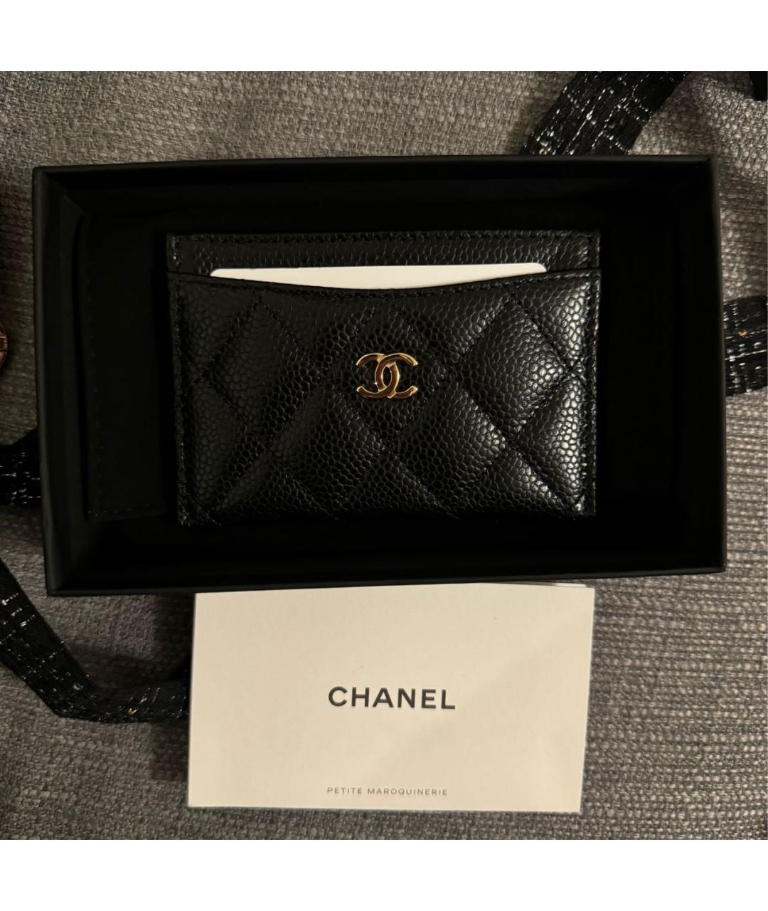CHANEL Черный кожаный кардхолдер, фото 2