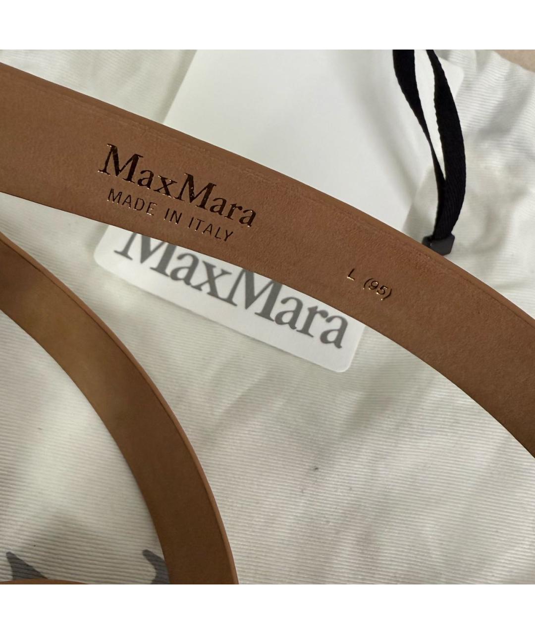 WEEKEND MAX MARA Коричневый кожаный ремень, фото 3