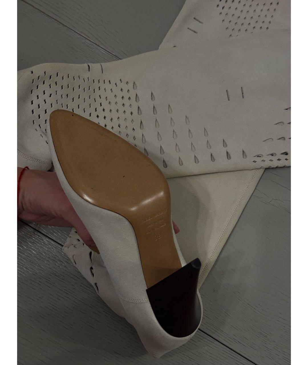 ISABEL MARANT Бежевые замшевые ботфорты, фото 3