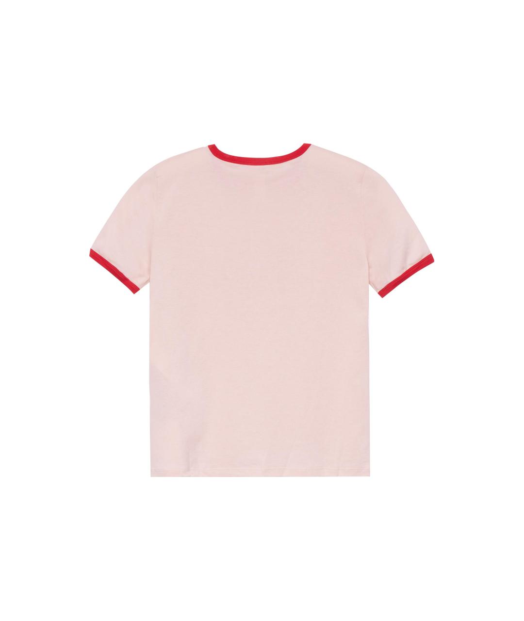 CELINE Розовая хлопковая футболка, фото 2