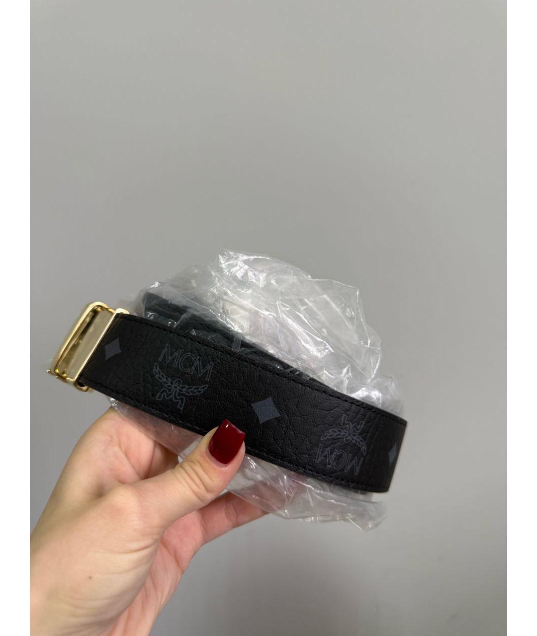 MCM Черный кожаный ремень, фото 2