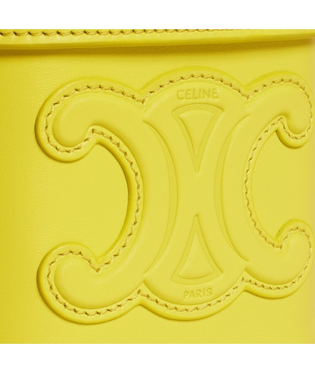 CELINE Желтая кожаная сумка через плечо, фото 5