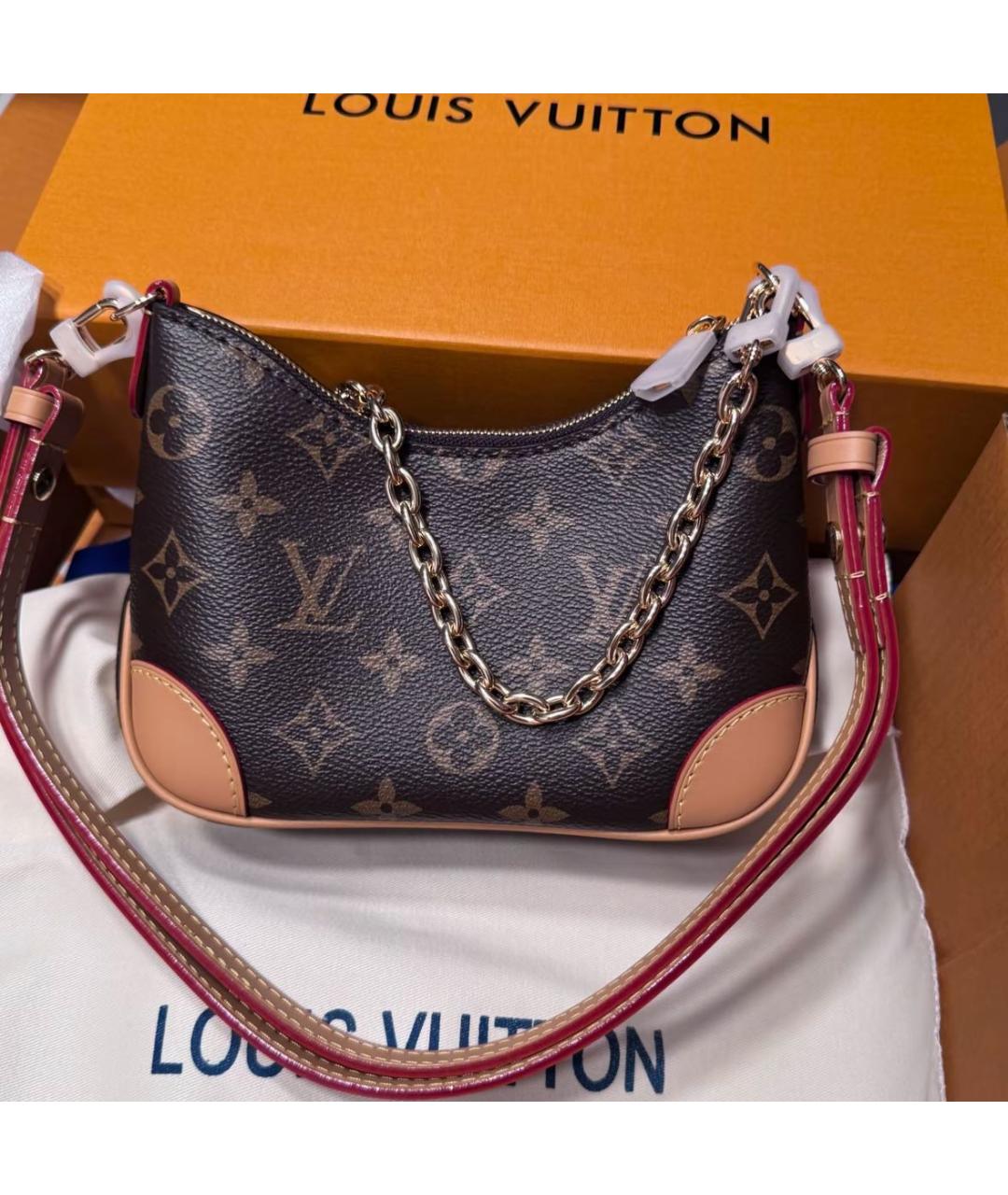 LOUIS VUITTON Коричневая кожаная сумка через плечо, фото 2