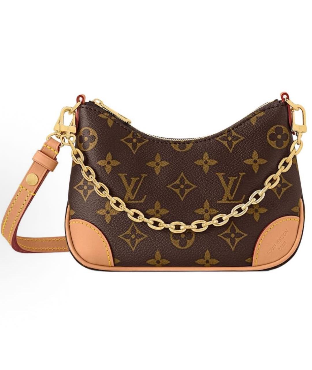 LOUIS VUITTON Коричневая кожаная сумка через плечо, фото 4