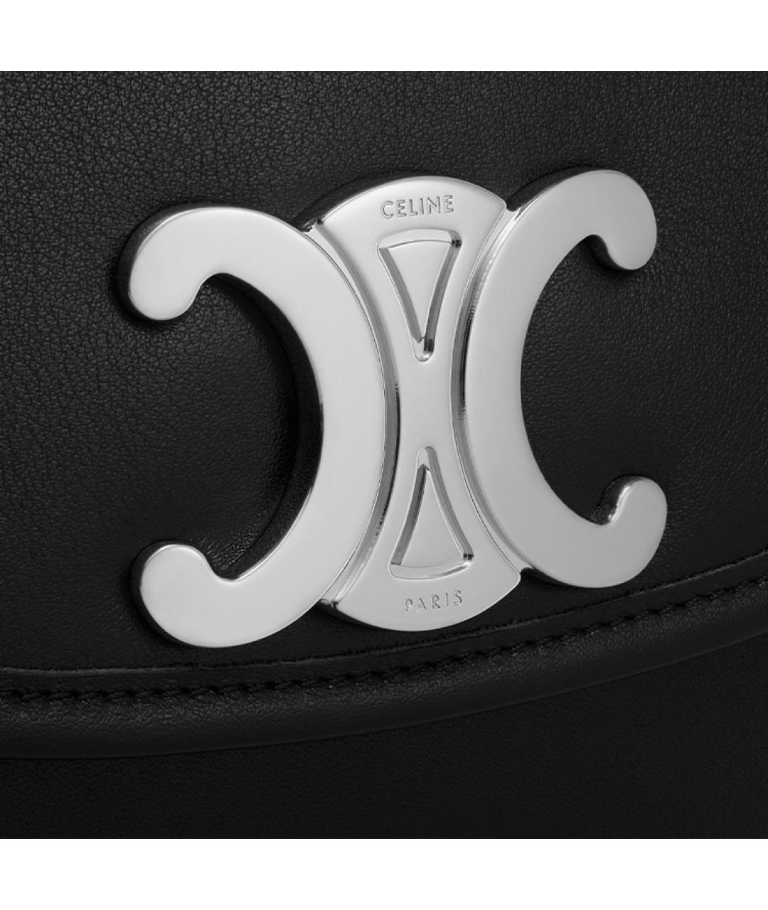 CELINE Черная кожаная сумка через плечо, фото 4