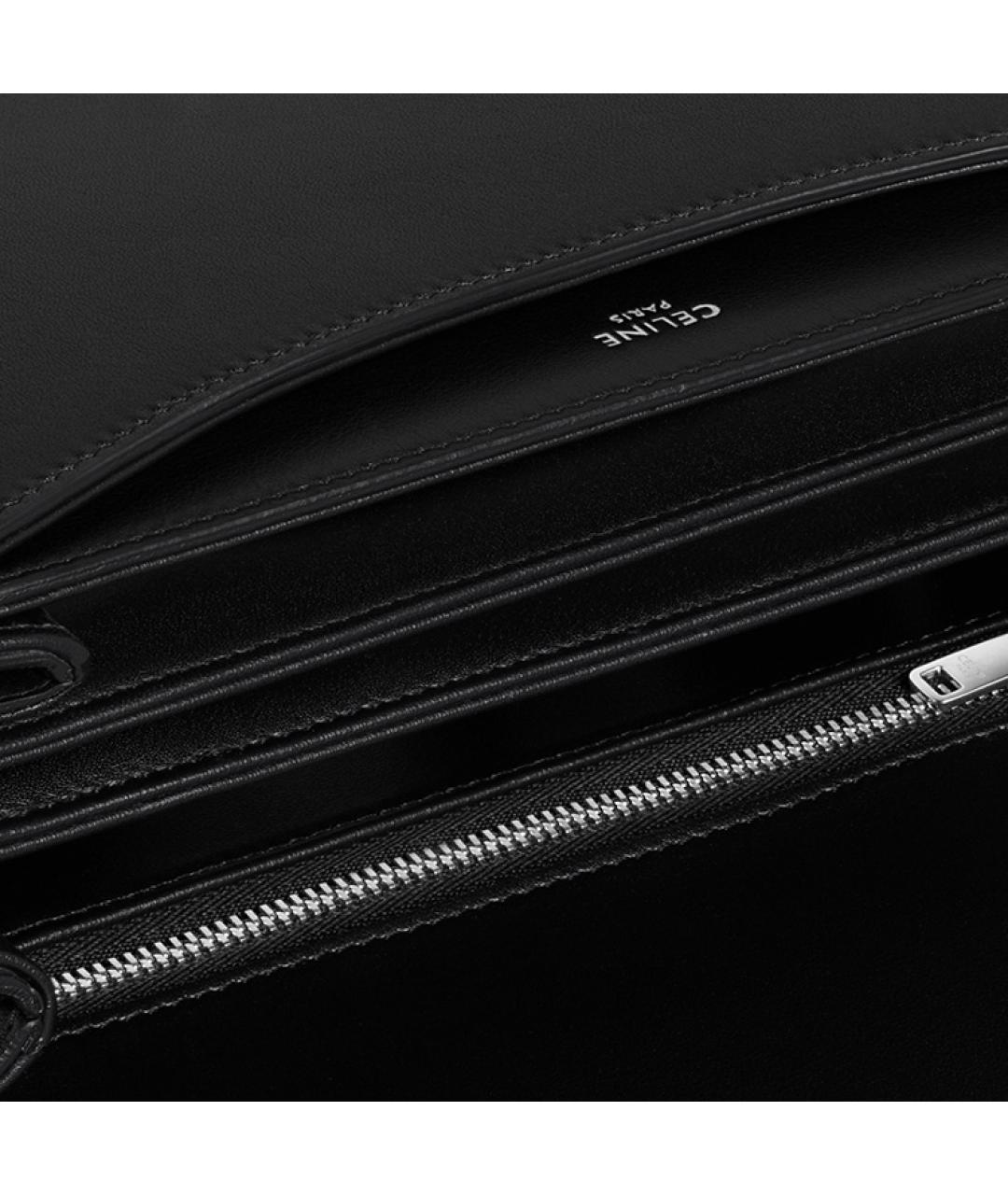 CELINE Черная кожаная сумка через плечо, фото 5