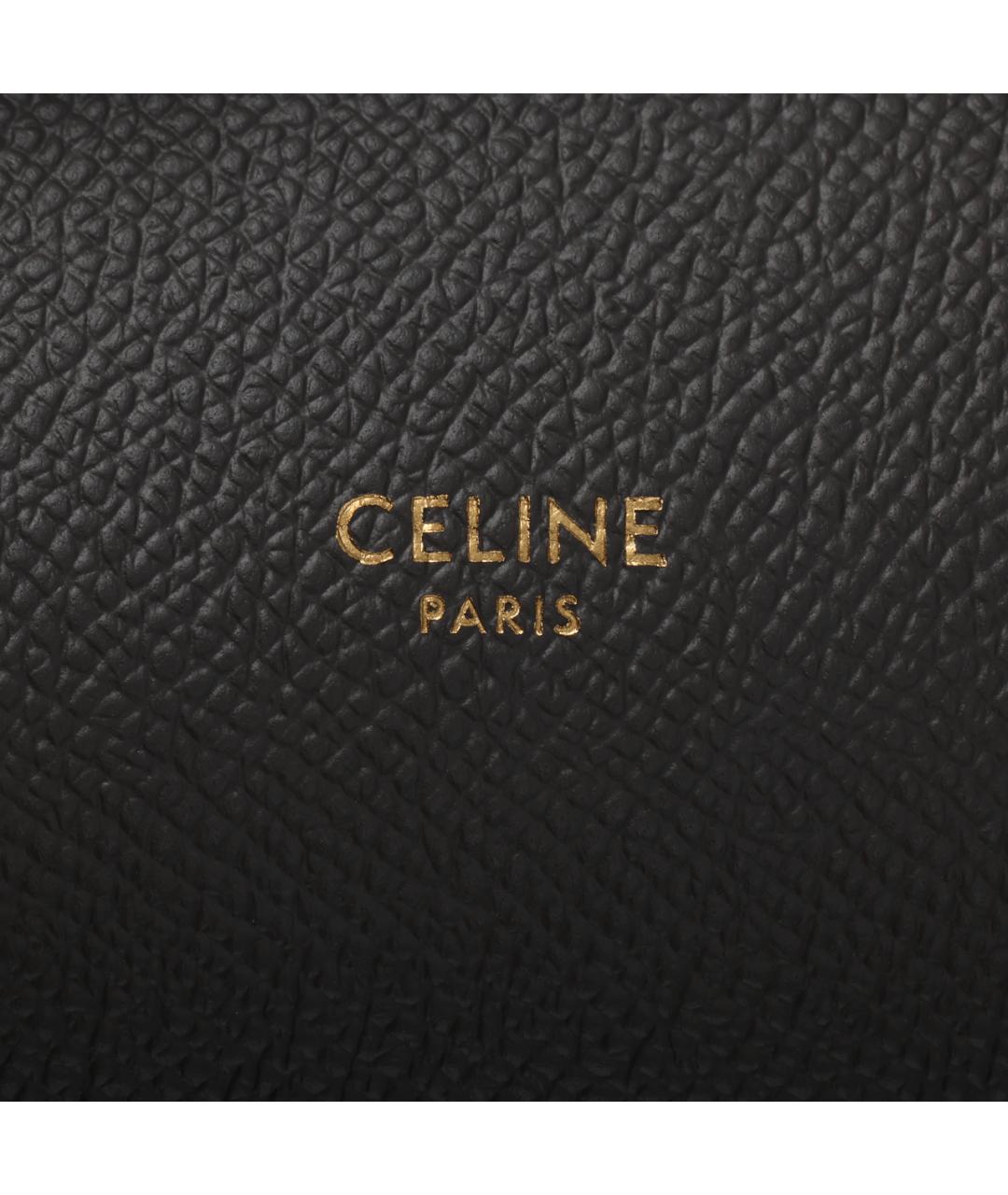 CELINE Серая кожаная сумка с короткими ручками, фото 8