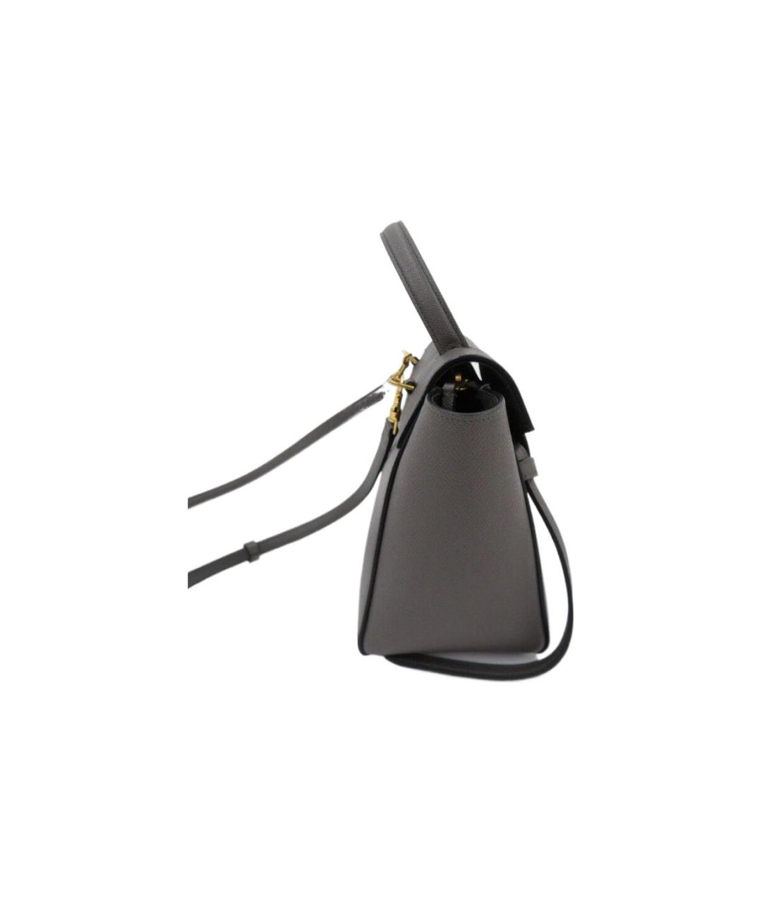 CELINE Серая кожаная сумка с короткими ручками, фото 3