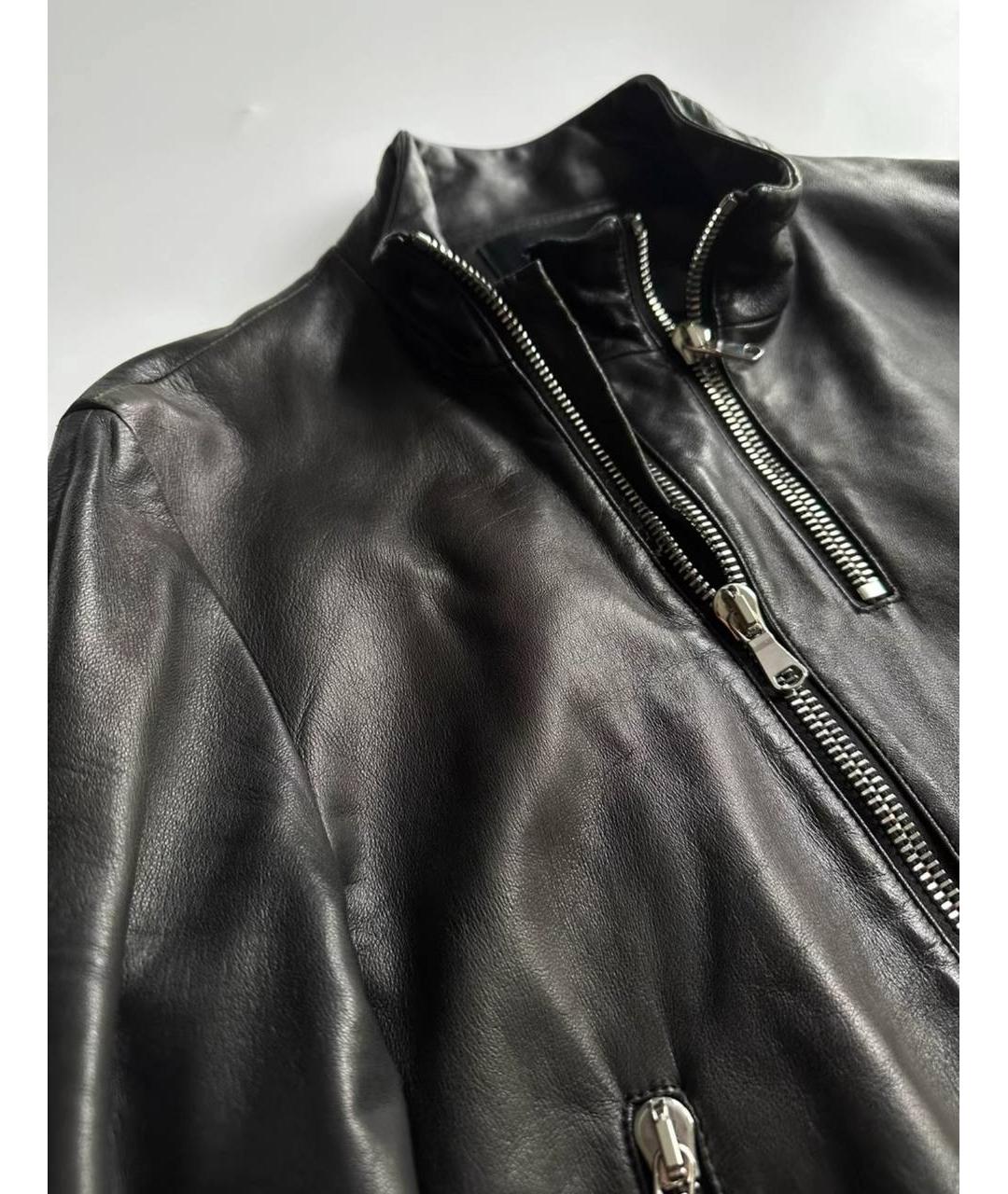 RAF SIMONS Черная кожаная куртка, фото 2