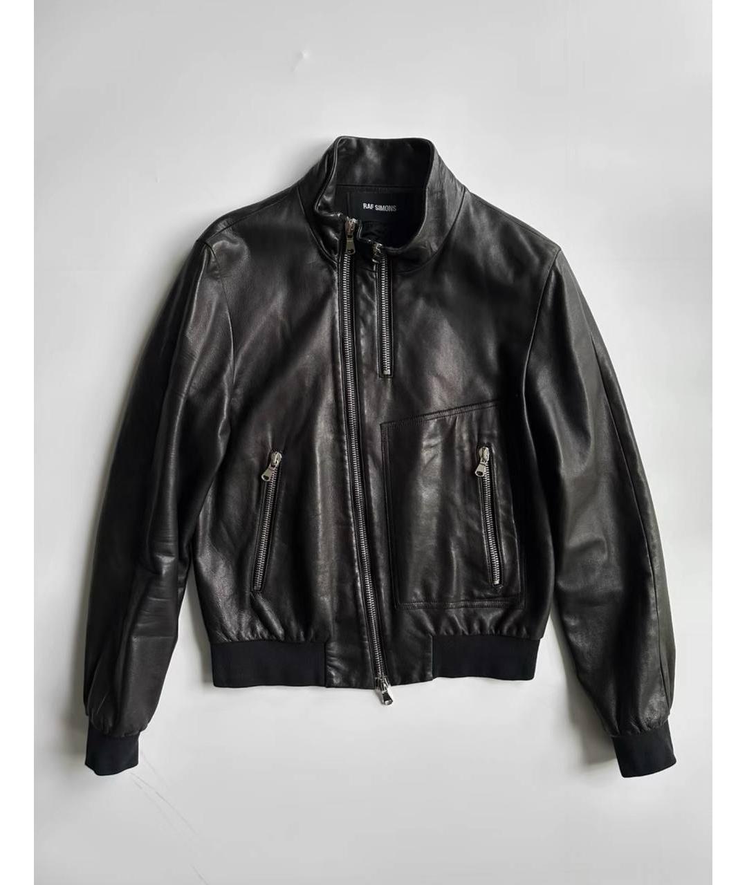 RAF SIMONS Черная кожаная куртка, фото 5