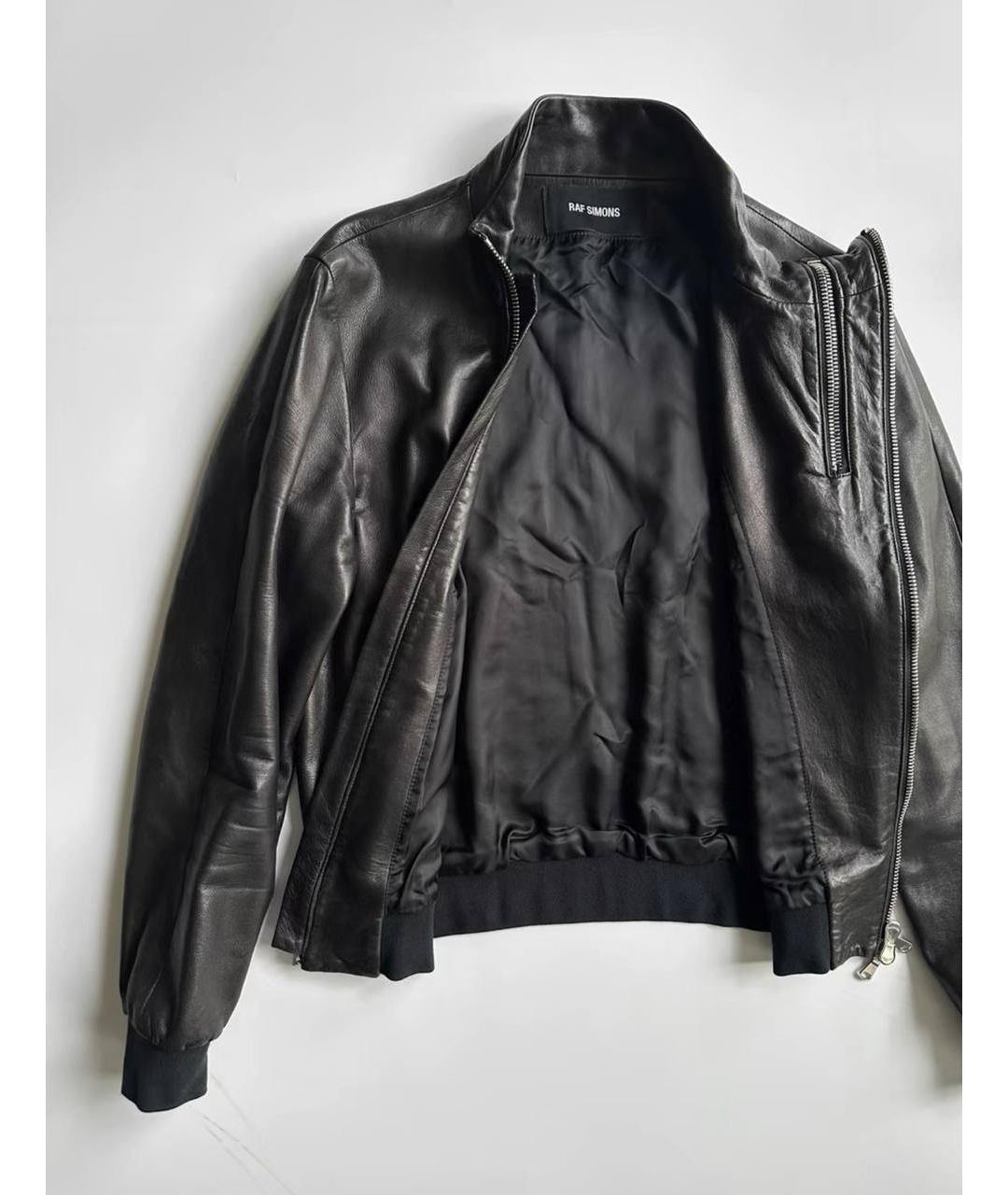 RAF SIMONS Черная кожаная куртка, фото 3